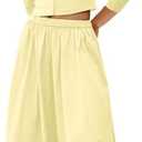 Panadila Womens 2 Piece Lounge Sets Matching Vacation Outfits Ribbed Button Down Cardigan and Elastic Waist Skirt Sets, M