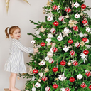 Realspring 12 Pcs Christmas Ball Ornament Glittering Hanging Xmas Balls for Tree Peppermint Candy Ornament Set Christmas Candy Cane Decorations Mini Glass Ornaments(Snowflake Style)