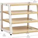Mind Reader 4-Tier Desk Organizer, File Storage, Documents, Office, Metal, MDF, 14.5" L x 10.5" W x 12" H, White