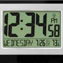 La Crosse Technology W88631 Digital Atomic Black Wall Clock with Temperature
