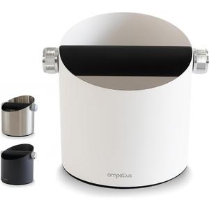 Espresso Knock Box, Large Capacity & Non-Slip Base Coffee Knock Box, Barista Tools, Espresso Machine Accessories (White)