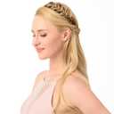 messy Synthetic Hair Braided Headband Classic Chunky Wide Plaited Headband for Women Girl Beauty (Auburn)