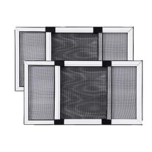BAFLOTEX Adjustable Window Screens Expandable 2 Ways Expandable Window Screen 10" Height*14" Width-24" Width with White Frame for House Windows 2 Pack of Small Screens
