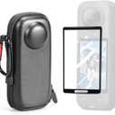 Screen Protector+Carrying Case for Insta 360 X5/360 X4, Protective Storage Bag with Carabiner,Portable Traveling Accessories for Insta360X5