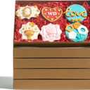 RomanticBaking 24 Pack 9 1/2" x 6" x 1 1/4" Gold Cookie Boxes Macaron Boxes for 12 Clear Bakery Boxes Cakesicle Boxes Pretdzel Cocoa Bombs Box