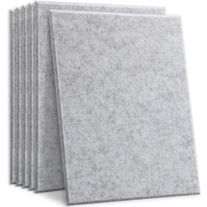 VANCORE 6 Pack Acoustic Panels 16"x 12"x 0.4" Sound Proof Padding, Sound Blocking Absorbing Padding for Wall Ceiling Acoustic Treatment for Home Office Decoration, Grey