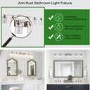 6-Light Bathroom Light Fixtures, Vanity with Clear Glass, Brushed Nickel Lighting Fixtures Over Mirror, 42inch Large Lights for Bathroom