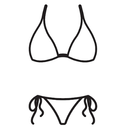 Women's  Bikini Swimsuits V Neck High Waisted 2 Piece Bathing Suits M