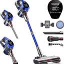 23Kpa Cordless Vacuum Cleaner, Stick Vacuum with Deachable Battery and Charge Docker, Powerful Vacuum with 2 Speeds and 40 mins Run Time for Hardwood Floor and Pet Hair - Blue