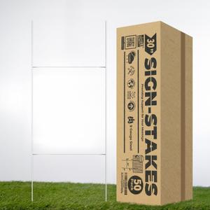 Pack of 50 Quantity Heavy Duty Metal H-Stakes H Frame Wire Stakes - Yard Sign Stake - Use with 4mm or 5mm Corrugated Signs (30" Tall)