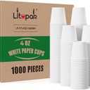 LITOPAK 1000 pack 4 oz Disposable Paper Coffee Cups, Small White Paper Coffee Cups for Office, Home, Party, and Events