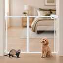30" H Clear Dog Gate for Doorway,Adjustable 27"- 42" Width Acrylic Pet Gate