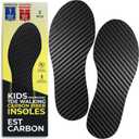 Kids Carbon Fiber Insoles - Youth Size 2, 2 Pieces - Orthotic Shoe Inserts - Tip Toe Walking Correction - Sports Footplate for Soccer Cleats, Sneakers, Shoes - FSA HSA Eligible