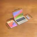 Dollhouse Decoration Miniature Accessories Dollhouse Worlds Smallest Computer Laptop Tablet Phone Simulation Accessories for Doll 1:6 1:12 Miniatures Play Set (Titanium Colour)