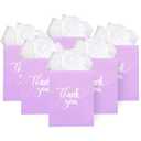 50 Pack Medium Sized Lavender Purple Gift Bags Thank You Paper Bags with Handles 10''x8''x4'' and 50 White Tissue Paper for Business, Wedding Baby Shower Birthday Party Favors, Christmas Gifts
