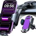 HTU Upgraded Strongest Suction Car Phone Holder Bendable Arm, Never Block View Rotatable Cellphone Mount for Dashboard Windshield Vent, Cradle Stand for iPhone 17 16 15 14 13 12 Pro Max (Rose Purple)