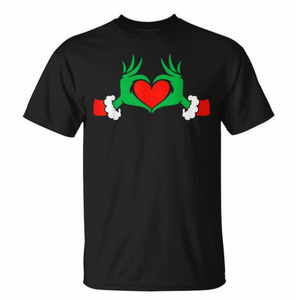 Funny Elf With Cute Heart Hands Style Christmas Costumes TShirt S