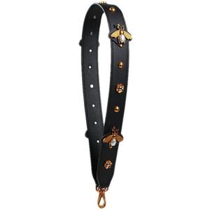 Purse Straps Replacement Crossbody Guitar Straps Luggage Straps for Women's Shoulder Handbags Rivets Black(Bee) (L: 90cm/35.43"; W: 4cm/1.57")