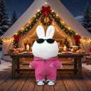 17cm Doll Clothes& Accessories (No Doll), Outfit Set with 3-Piece, Pink Hooded Jumpsuit, Sunglasses& Canvas Shoes