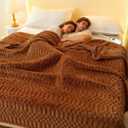 Heated Blanket Full Flannel Blanket, 72"x84"Electric Heating Blanket with ETL & FCC & 12 Heating Levels & Auto Shut OffMachine WashableBrown