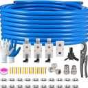 100FT1/2 Inch Shop Air Line Kit, Compressed Air Line Kit for Garage Rapid Air System, Air Compressor Hose Kit HDPE-Aluminum Piping Leak-Proof & Easy to Install