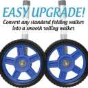Top Glides 8" Off-Road Walker Wheel Kits with Flexfit Universal Ski Glides (Blue)