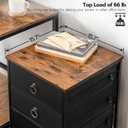 HOOBRO 3-Drawer Mobile File Cabinet, Vertical Filing Cabinet, Under Desk Storage Drawers for Home Office, Rolling Printer Stand, A4/Letter-Sized, Nonwovens Drawer, Rustic Brown and Black BFK30WJ01