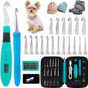 Crochet Hooks Set Digital  Original Ergonomic Counter to Track Rows and Stitches  Crochet Kit with 18 Different Size Interchangeable Crochet Needle with 2 Levels Led