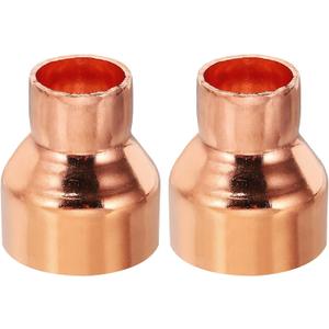 PATIKIL 1 1/4" to 3/4" ID Copper Reducer, 2pcs 99.9% Pure Copper Reducing Coupling Pressure Fitting Pipe Tube Connector Adapter with Sweat Solder Connection for HVAC Refrigeration System