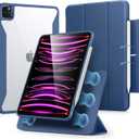 ESR for iPad Pro 12.9 Inch Case (2022/2021), iPad Pro 12.9 Case 6th/5th Generation with Pencil Holder, Detachable Magnetic Cover, Vertical Stand, Auto Wake/Sleep, Rebound 360 Series, Navy Blue