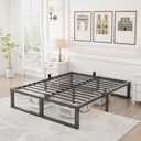 Yitong Angel King Bed Frame, 14 Inch High 3500 lbs Metal Platform, Mattress Foundation with Steel Slat Support/No Box Spring Needed/Noise Free/Non-Slip/Easy Assembly