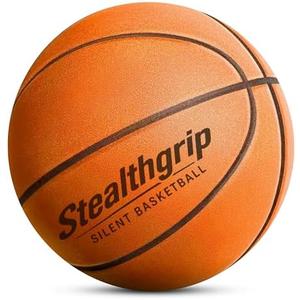 Stealthgrip Silent Basketball Size 7 (29.5") - Grooved Airless Indoor Basketball for Quiet Dribbiling and Indoor Training, Pro PU Foam Ball - Real Feel Higher Bounce Quieter Premium