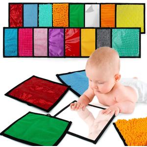 16 Set Sensory Mini Mats Assorted Textured Sensory Floor Tiles - Sensory Walls, Early Sensory Exercise Sensory Mats Sensory Toys for Autistic Children Kids Baby Toddler Fidgeting Activity