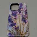 Esdot for iPhone 15 Pro Max Case Cute - Wireless Charging Compatible  Dual-Layer Soft Silicone + Hard Shell - Wildflower Design - Protective Phone Cover for Women Girls - Lavender