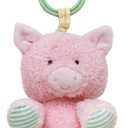 Baby Starters Magic Years Pig Chime Toy with Pull and Jiggle Vibration Feature and Travel Hook, Farm Theme, Pink, 8 inch with Hook