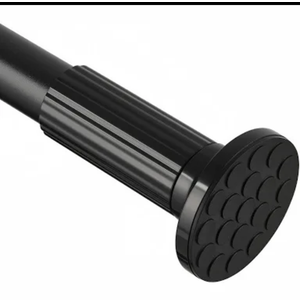 MOFAOTU Tension Curtain Rod, Shower Curtain Rod, 46-128 inch, No Drill Window Curtain Rod, Rustproof Adjustable Shower Rods for Bathroom, Extra Long For Outdoor, Living Room, Black
