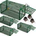 Qualirey 4 Pcs Humane Rat Trap Chipmunk Squirrel Cage Trap, 5.51 x 5.51 x 11.81 Inch Foldable Rodent for Small Live Animal Voles Hamsters Catch and Release for Kitchen Yard Garage Indoors Outdoors