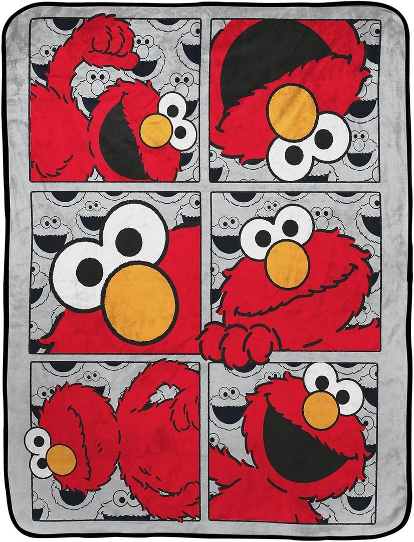 Jay Franco Sesame Street Hip Elmo Throw Blanket - Measures 40 x 50 inches, Kids Bedding - Fade Resistant Super Soft Fleece