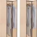STORAGE MANIAC 2-Pack Hanging Garment Bag Zipper Cover with Sealed Clear Window, Long Garment Cover for Closet Storage Wardrobe Clothes Protector, Large Garment Storage Bag for Dresses,Suits, Beige
