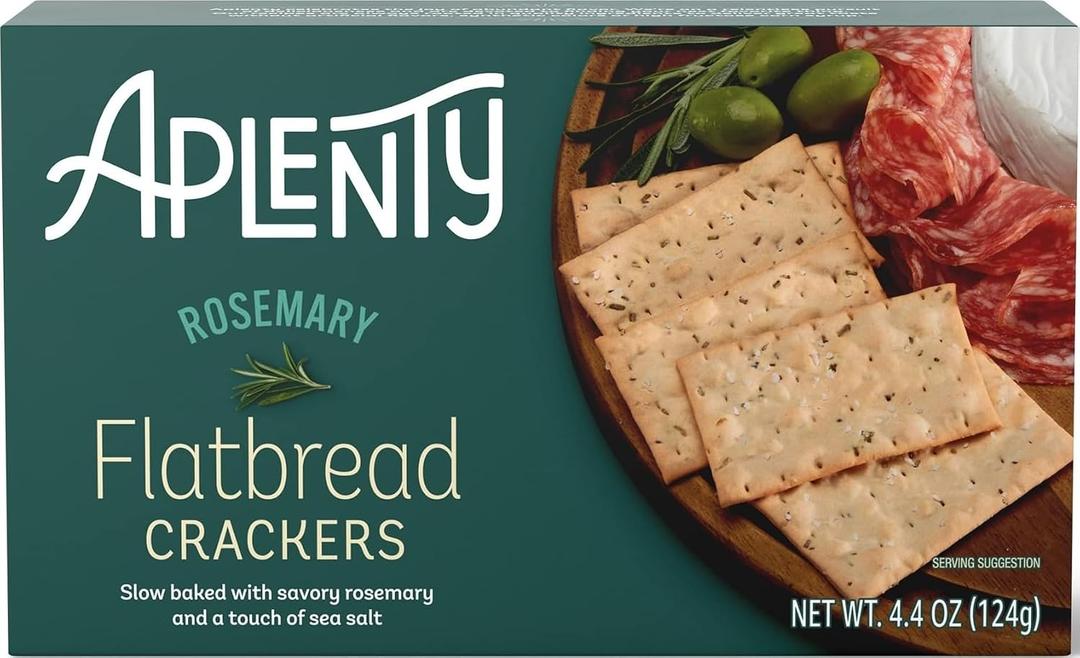 Amazon Brand - Aplenty, Rosemary Flatbread Crackers, 4.4 oz (EXP 08/15/26)