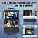 KaiCross Backseat Car Organizer with Upgraded Foldable Tray, Car Seat Organizer for Kids, Travel Accessories with 9 Storage Pockets,Car Seat Organizer Backseat with Touch Screen-1 Pack