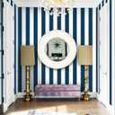 3 x Guvana 118"x17.7" Blue and White Striped Contact Paper Navy Blue Peel and Stick Wallpaper Modern Removable Wallpaper Self-Adhesive Wall Paper for Accent Wall Countertop Shelf Drawer Decor