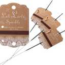 100pcs Rustic White Lace Wedding Sparkler Tags with Match Holder and Striker Send Off Exit Tags for Wedding, Kraft Paper