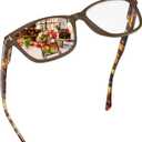 Progressive Reading Glasses Men Women Photochromic Multifocal Glasses Blue Light Blocking UV400 No-Line Spring Hinge (Multifocus Brown)