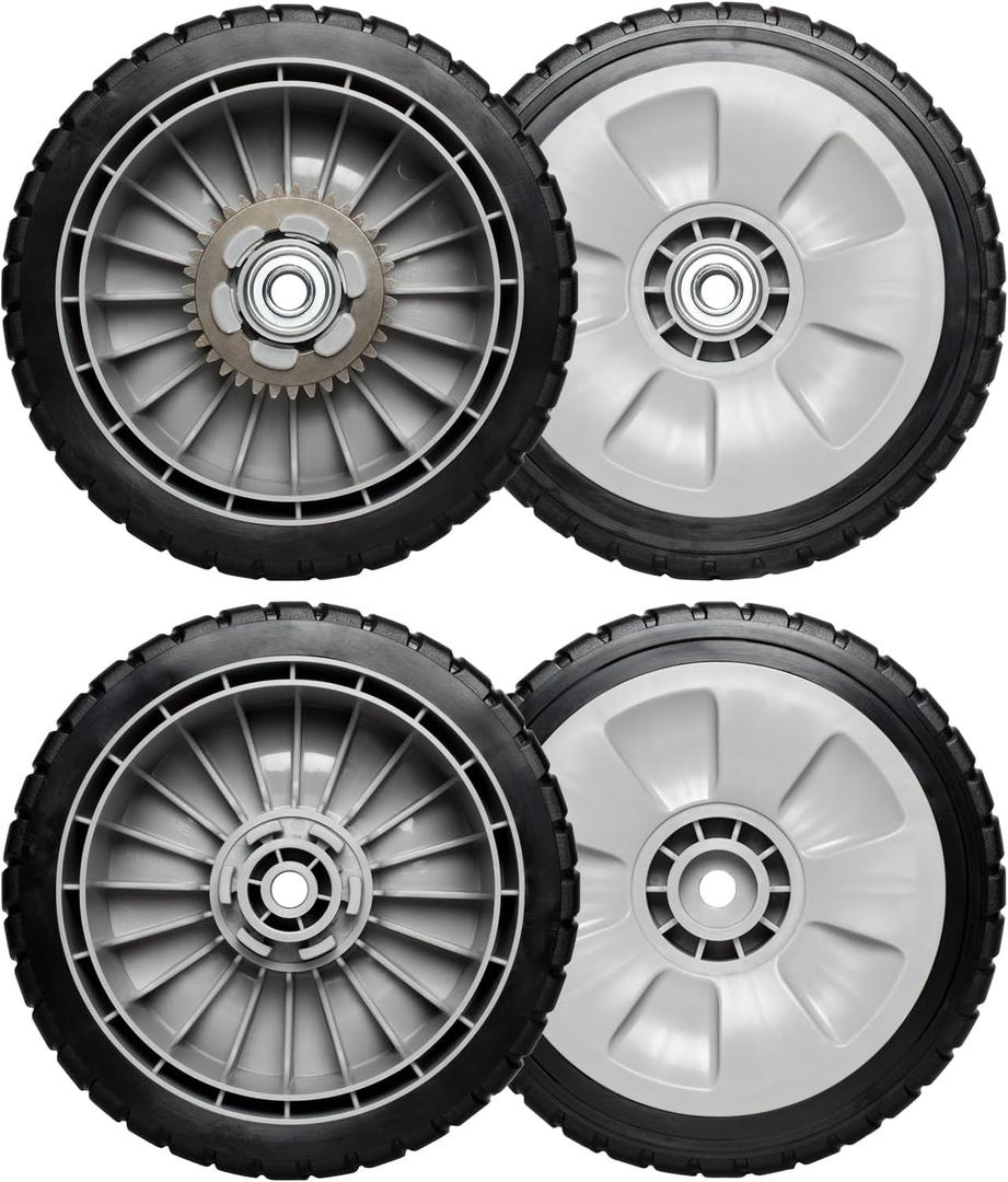 2pcs Lawn Mower Rear Wheels & 2pcs Front Wheels - Replaces 42710-VE2-M02ZE 42710-VE2-M00ZE 44710-VL0-L02ZB - 8" Wheels Assebmly Fit with Honda HRT216 HRR216 HRS216