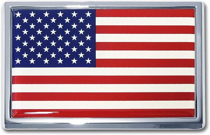5 x 
Elektroplate United States of America Flag All Metal Emblem | Truck Size at 4.2" x 2.7" | Weatherproof
