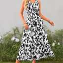 BTFBM Women Summer Dresses Casual Sleeveless Maxi Dresses Cute Floral Long Dress Wedding Guest Dress (S)