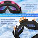 Ski Goggles, OTG Snowboard Goggles for Men Women & Youth, Winter Sport Anti Fog Snow Goggles - UV400 Protection (Rainbow,White)