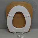 Mayfair Padded Toilet Seat, Cushioned Soft Vinyl over Wood Core Seat, Secure Hinges, Easy Clean, Made in USA, Elongated, White
