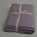 JIYUAN 100% Washed Cotton Duvet Cover Set 3 Pieces Queen, 1 Duvet Cover 90x90 Inches(Comforter Not Included) and 2 Pillowcases,Linen Like Comfy and Breathable,Heathered Light Purple